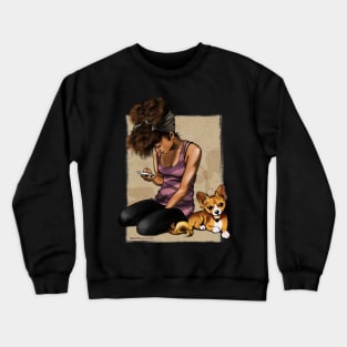 Girl and Dog Crewneck Sweatshirt